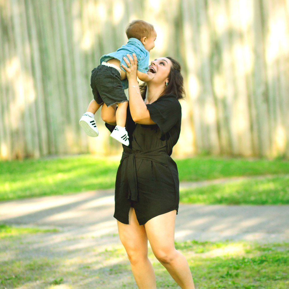Black tie front romper